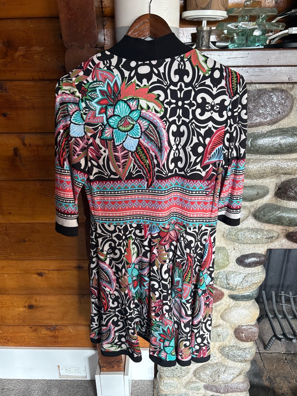 Joseph Ribkoff Floral Print Open Front Longline Jacket Cardigan Size 12